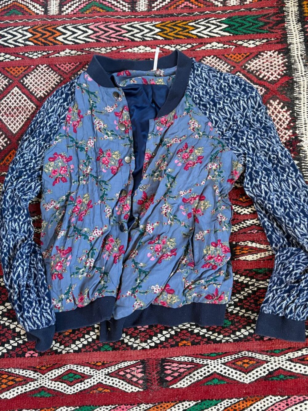 Free People Colorful Bomber Light Jacket